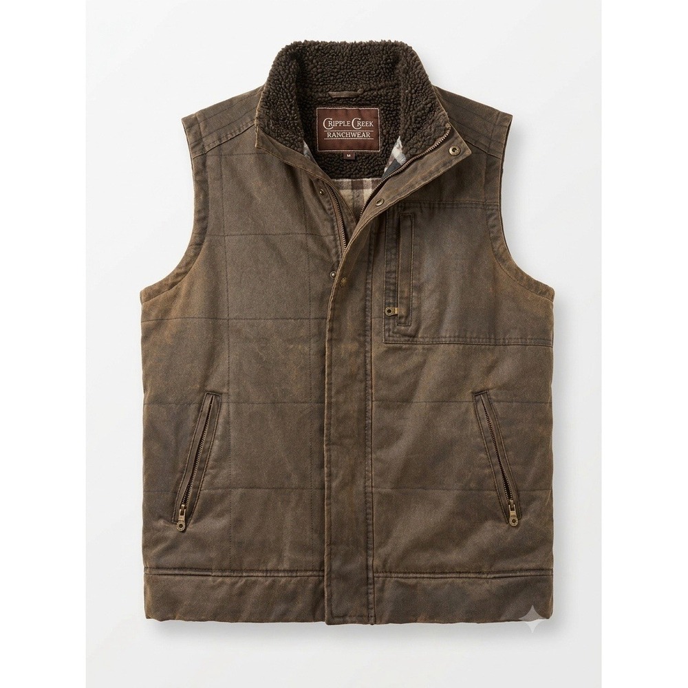 Mens Cripple Creek Ranch Vest M Country Cowboy Rugged Rodeo Warm